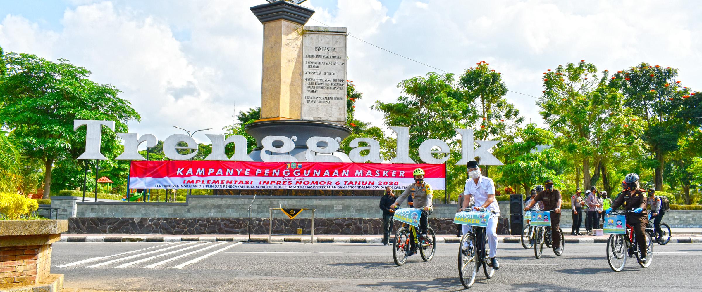 Forkopimda Trenggalek kampanyekan penggunaan masker kepada masyarakat