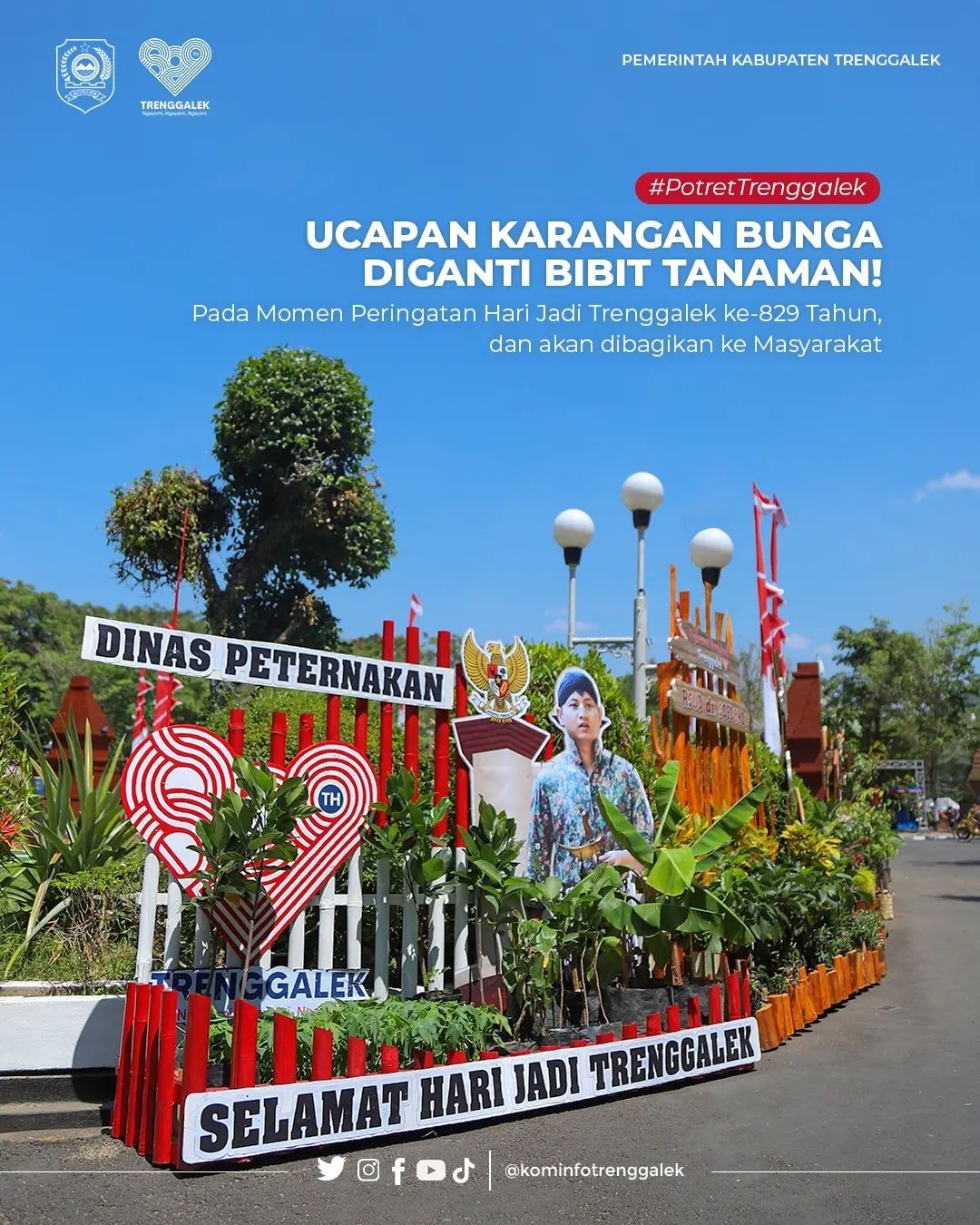 Ucapan Karangan Bunga Diganti Bibit Tanaman Pada Peringatan Hari Jadi Trenggalek Ke 829